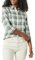 Amazon Essentials Chemise en Flanelle à Carreaux Légère, Manches Longues, Coupe Classique Femme, Ivoire Vert Plaid Alpin, XL