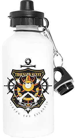 Wigoro Thousand Sunny - One Piece Sport Voyage Blanc Bouteille d'eau Métal Étanches Travel White Bottle Metal Leak-Proof