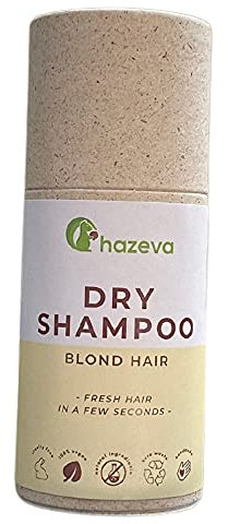 hazeva Dry Shampoo für Blondes Haar mit Weißer Tonerde 100% Natürlich 0% Plastik Zero Waste- 70 Gramm