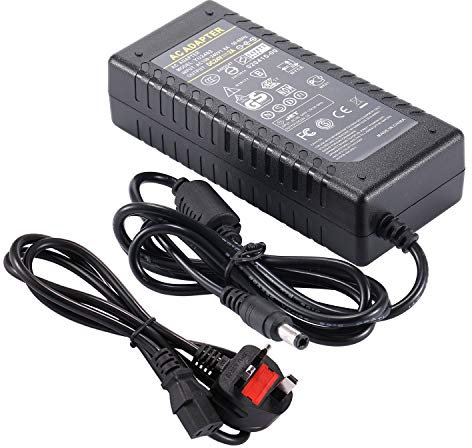 24V 2A Power Supply, COLM AC DC 24V 48W Switching Power Adapter Supply 24V/2A DC Interface Size 5.5 x 2.5mm with UK Power Cord