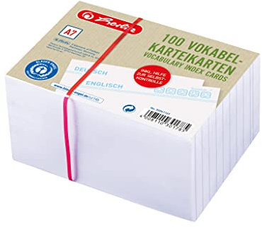 Herlitz Karteikarten, Papier, Weiß, A7