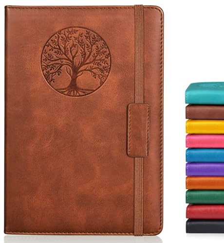 Lined Journal Notebook for Women Men,256 Thick Pages,A5 Hardcover Vintage Leather Journal for Writing,Travel,Business,Work, School,College Ruled Notebooks for Note Taking,Daily Diary 5.7×8.3