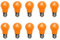 Aiwerttes 10er Pack 3W LED farbige Glühbirne E27 A50 Schraubkappe ORANGE Glühbirne für Hochzeit Halloween Weihnachtsfeier Nicht dimmbar