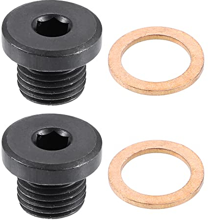 QUARKZMAN N0160276 2 Stück Ölablassschraube M14x1,5 Ölwannenwanne Schraube Stahl Ablassschraube für Audi A4 A6 Schwarz