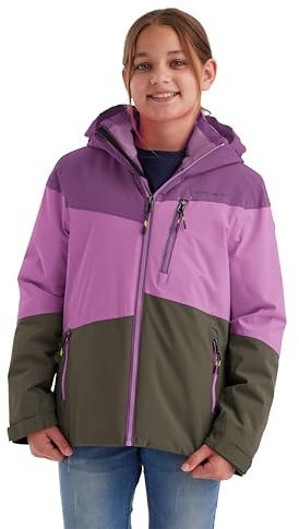 killtec Mädchen Funktionsjacke mit Kapuze und Schneefang/Outdoorjacke ist wasserdicht KOW 170 GRLS JCKT, dunkelorchidee, 128, 40927-000