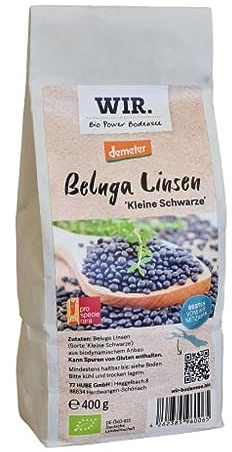 Wir. Bio Power Bodensee Beluga Linsen, kleine Schwarze, demeter, 400g (4)
