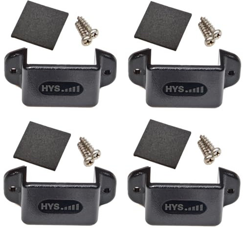 HYS Radio Holder in Car, Handheld Radio Mount Compatible for Motorola Baofeng Yaesu Midland, Any Walkie Talkie with Back Clip (4 Pack, Black)