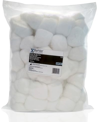 Batuffoli/Palline di Cotone Naturale Biodegradabile – 100 pezzi (1 g) – Ipoallergenici, morbidi e super assorbenti 10× – per struccare, cura bebè, manicure, primo soccorso e fai-da-te – Bianco