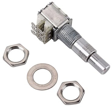 B50k Silber Konzentrisches Gitarrenpotentiometer Pg324 mit Mittelrastung | Doppelpotentiometer für Bass und E-gitarre, Lautstärke und Ton, Metallausführung, 1 Stück