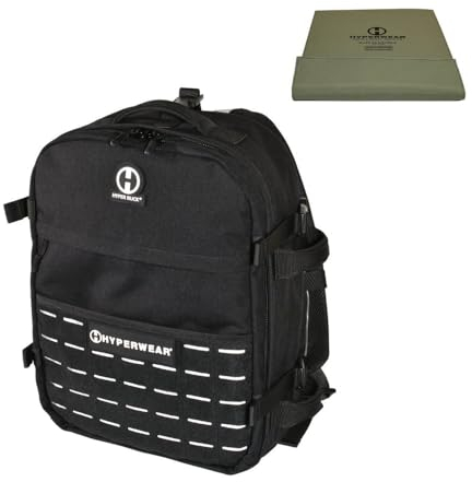 HYPERWEAR Hyper Ruck: Rucking Rucksack - 3 Platten/Laptophüllen - Gewichtsweste Krafttraining Tagesrucksack Reisen EDC (20L)