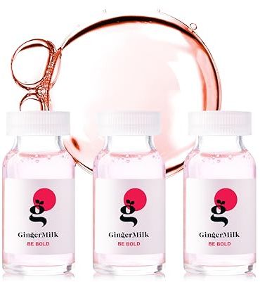 Ginger Milk Ampollas Reparadoras para Cabello Dañado con Ácido Hialurónico, Keratina Hidrolizada y Jengibre, Tratamiento Capilar Anti Frizz, Brillo y Suavidad, Tratamiento intensivo Pack 3 x 15 ml