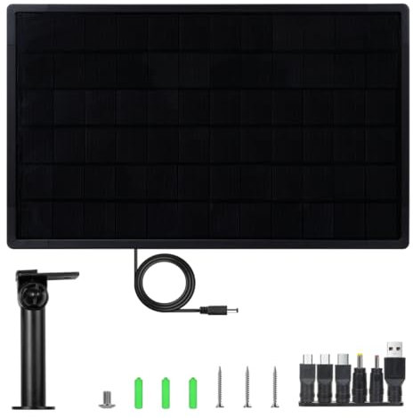 WILDGAMEPLUS Outdoor Waterproof 20W 15000mAh 6-Lithium Battery Large Capacity Solar Panel Kit 12V Output for Wild Trail Secruity Camera LED Lights D20-6