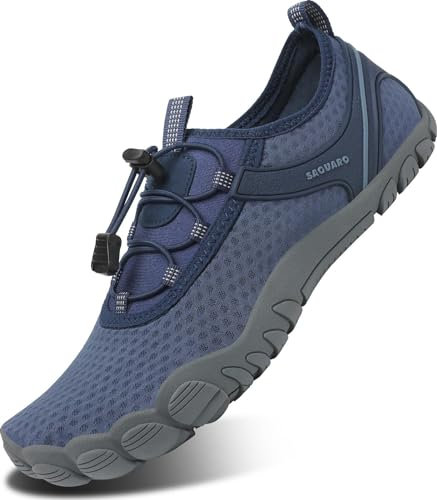SAGUARO Badeschuhe Herren Wasserschuhe Männer Strandschuhe Damen Aquaschuhe Neoprenschuhe rutschfeste Schwimmschuhe Marineblau 48 EU