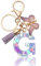 CHUQING Porte-clés avec lettre initiale pour fille - Cadeau pour femme - Papillon violet, Violet G, S