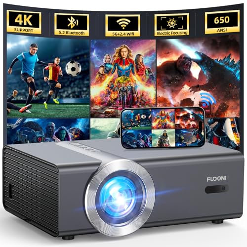 [Electric Focus/Auto Keystone] WiFi Bluetooth Projector Compatible with Native 1080P 20000L 4K, FUDONI Projector for Home Theater up to 300 inches, for