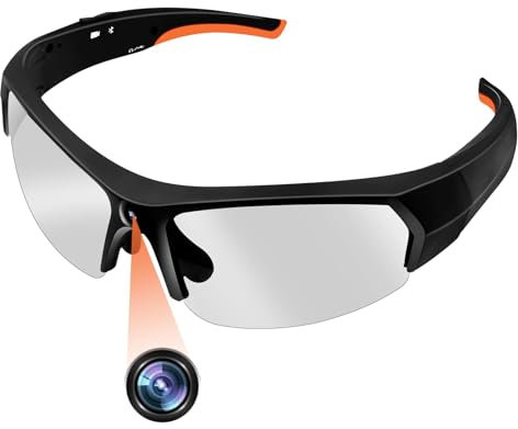 TANGMI Gafas con Camara, 1080P HD Cámara Deportiva, Incorporado en el Almacenamiento de 32 GB Lente Polarizada Action CAM Soporte de Grabación de Vídeo Toma de Fotografías para Deportes al Aire Libre