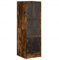 QJBSAVVA Ordnerschrank Küchenschrank Schmal Kitchen Cabinet Apothekerschrank Küche - Highboard mit Glastüren Räuchereiche 35x37x109 cm für Wohnzimmer Küche Büro Wein Und Getränke