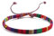 TRIPLE K&S Surfer armband Herren & Damen • 100% Wasserfest & Handmade • Perlen-Armband Boho Stoff-Armband • Hippie Sommer Strand-Schmuck (Purple & Multicolor Stripes)