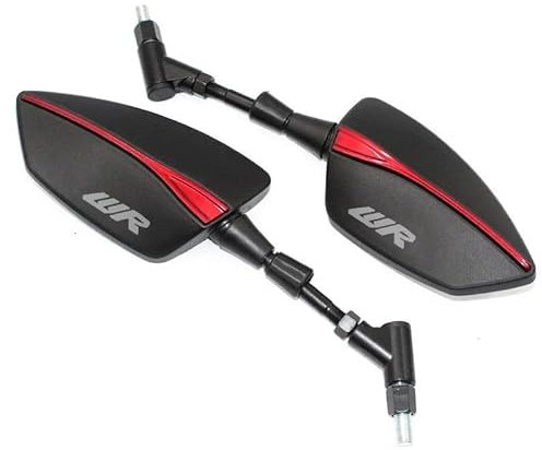 WSNZYT Seitenspiegel Motorrad Logo WR 10mm Motorrad Spiegel Für YA&MAHA WR125X WR 125X WR125 X Schraube Gewinde Links Rechts Hinten Rückspiegel