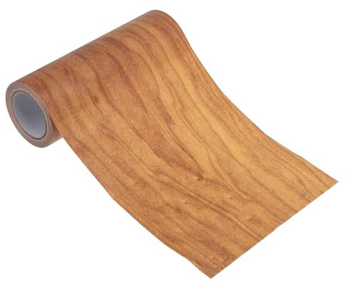 PATIKIL 150mmx4,57m Klebefolie Holzoptik Bordüre Selbstklebend Reparatur Klebeband Holzoptik Klebetapete, Ahornkornweizen Holzfolie Selbstklebend Möbelfolie Holzoptik Tapete für Böden Tür
