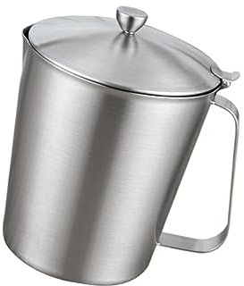 LALADEFIEE Edelstahl Messbecher Mit Deckel Präziser Messbecher Für Milch Und Kaffee Rostfrei Bruchsicher Mit Skala Für Latte Art Geeignet Für Heißgetränke Und Backen Küchenzubehör