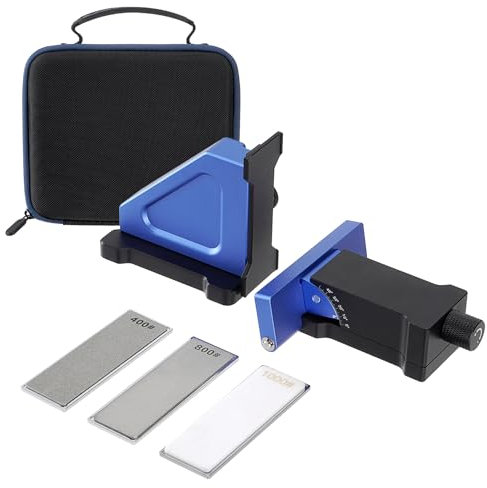 PRECIPATE Adjustable Rolling Knife Sharpener Kit, Adjustable Height, 3-Stage Sharpening, Removeable Diamond Plates, with Travel Protable Case, Kitchen Knife Sharpener