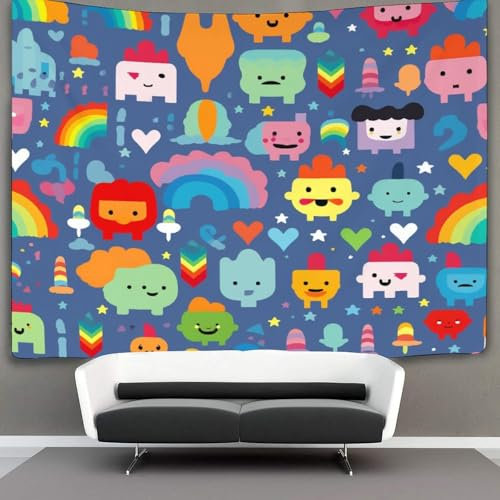 DHBANEIOK 3D Druck Rainbow Wandteppiche Poster Ornament Wandbehang Wandteppich Wanddeko Wandbehang Für Schlafzimmer Wohnzimmer Wohnkultur Tapisseries 70cmx100cm