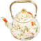 AUTSUPPL Retro Tea Teapot Enamel Tea Kettle Handle Stovetop Enamel Teakettle for Hot Water 1.5l Home Decor