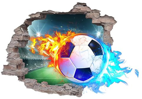 YunBey Adesivo da parete 3D da calcio, decorazione da parete per cameretta dei bambini, autoadesiva, per camera dei bambini, camera dei ragazzi, camera da letto