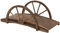 Outsunny Pont de Jardin en Bois, Pont de Bassin, Charge Max. 150 KG décoration du Jardin 100 x 50 x 37 cm avec Balustrade à Demi-Roues, Pont décoratif pour ruisseau, Marron