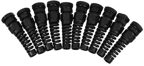 KOMBIUDA 10pcs Nylon Cable Glands Cord Connectors with Spiral Strain Relief Spring Design Cable Protectors for Outdoor and Indoor Use