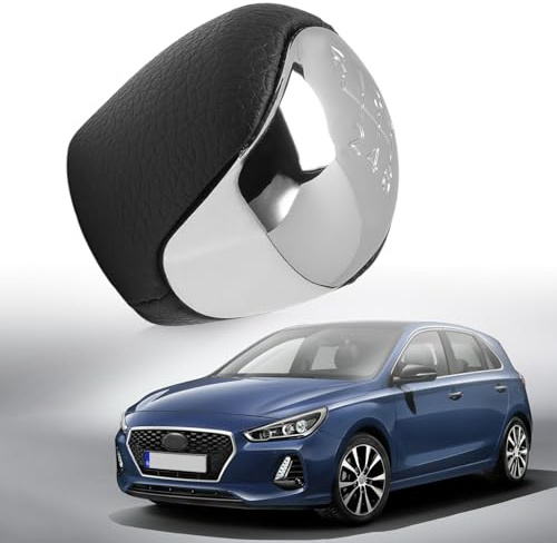 GNXFixt Schaltknauf mit 6-Gang-Schaltmuster Geeignet für Elantra i30 Tucson Cerato Optima Sechsgang-Schaltknäufe Schwarz