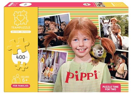 Pippi Langstrumpf – Puzzle 400 Teile | TEAMPUZZLE für Familien | Puzzle mit kleinen & großen Teilen | Gemeinsames Puzzeln für Eltern & Kinder ab 6 Jahren