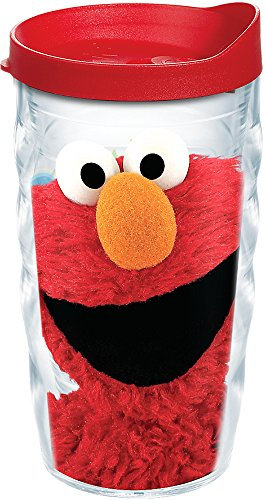Tervis 1243114 Sesame Street - Elmo Insulated Tumbler with Wrap and Red Lid, Tritan, Clear