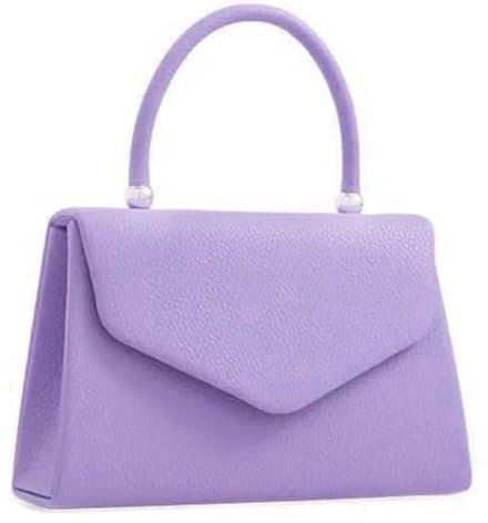 LeahWard Women's Faux Leather Clutch Bag Top Handle Wedding Handbags (Lilac)