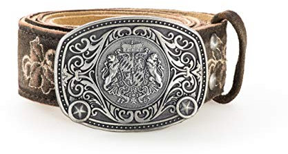 Trachtengürtel Alexander Ranke & Brodüre mit Stickereien - Echtleder Gürtel Original Schöneberger Trachten Lederhosen Ledergürtel diverse Modelle und Farben - Alexander (58/60, Ranke-Beige)