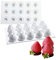 OCPO KITCHEN Schokoladenformen Silikon, Silikonform Erdbeere 3d, Französische Dessert Mousse Silikonform, für die Herstellung von heißer Schokoladenbombe, Kuchen, Gelee, Kuppelmousse (15 Mulden)