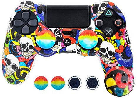 SKINOWN PS4 - Carcasa de Silicona para Mando de PS4 con 4 agarres para Pulgar
