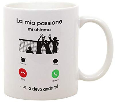 t-shirteria Tazza Mug in Ceramica Mestieri Pallavolo La mia passione mi chiama e io devo andare - sport - gadget divertenti - idea regalo