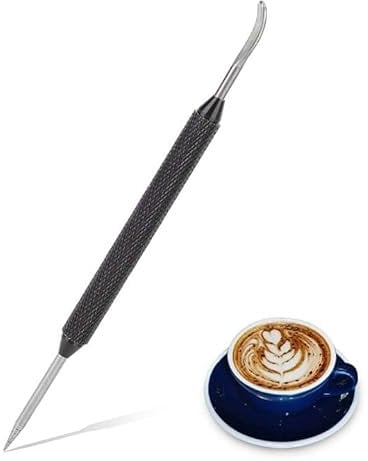 Latte Art Pen,Stylo D'art de Café,Stylo D'art De Café Latte Art En Acier Inoxydable,Coffee Art Pen,Stylo D'art D'espresso D'acier Inoxydable, Aiguille À Café Stylos De Décoration Outil De,14cm
