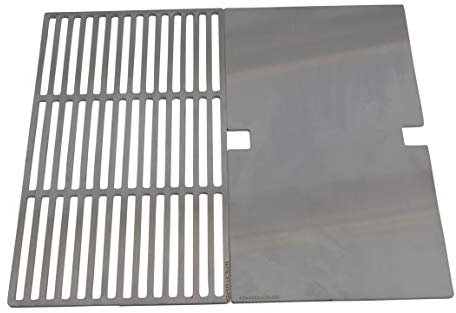 Grillrost + Grillplatte Kombination Edelstahl V2A 1.4301 Ersatzrost passt für Grills Weber Spirit E-210 + EO210 ab Modell 2013 / E 210 EO 210 / + Spirit II Modelle