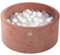 MEOWBABY Piscine à Balle pour bébé – Piscine à balles Douce en Velours 90x40cm avec 300 balles – Fosses a Boules pour Enfants, Rouge Marsala