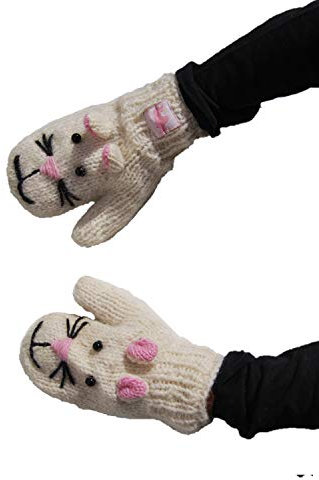PINK YAK Handgemachte Tierhandschuhe Hase/Kaninchen für Kinder (S)