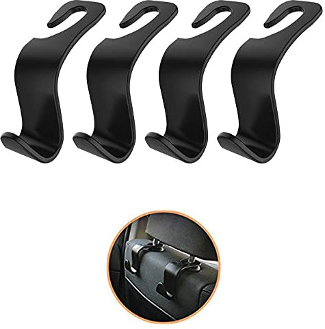 Auto Kopfstütze Haken, Auto Sitz Kopfstütze Kleiderbügel Tragbare Organizer Halter Haken, Autositz Rückenhaken, Auto SUV Rücksitz Kopfstütze Kleiderbügel Aufbewahrungshaken (4Pack)