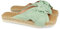 shoes&blues.es 55007-Sandalia Plana de Mujer, Forrado con Yute, y Pala de Rafia con Lazo, Primavera Verano 2021. Talla 39 Verde