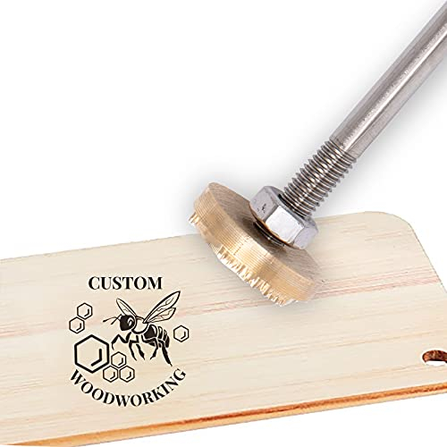 CREATPLANET Custom Wood Branding Eisen 1.2 Zoll Leder Branding Eisenstempel Custom Logo Heat BBQ Stamp Mit Messingkopf Und Holzgriff Für Die Holzbearbeitung Backen Handcrafted Design-Worker Bee # 1