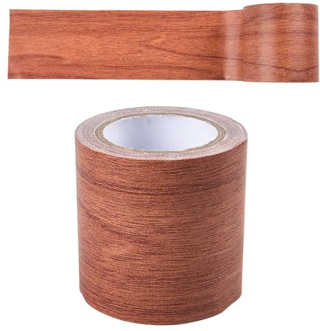 Nastro adesivo per riparazioni, larghezza 57 mm, 4,57 m nastro adesivo effetto legno, nastro adesivo per riparazioni effetto legno, bordo per carta da parati effetto legno per riparazione graffi (B)