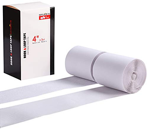100mm di Larghezza Ganci Nastro Adesivo, Strisce Laccio Adesivo, hook loop autoadesivo per Lavori di Casa, fai da te, Lavori Manuali (2.7M,Bianco)