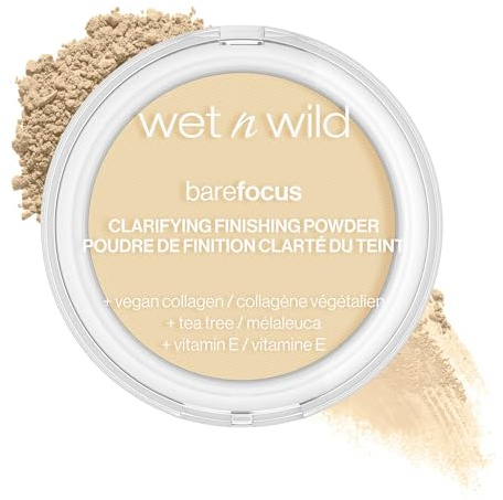 wet n wild Bare Focus Clarifying Finishing Powder | Matte | Pressed Setting Powder Fair-Light