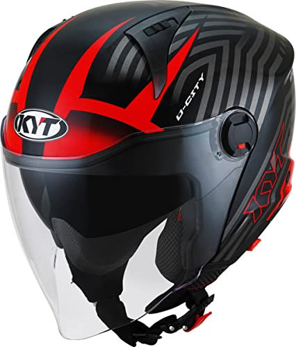 KYT D-City Lucent Jethelm (Black/Red,S (55/56))
